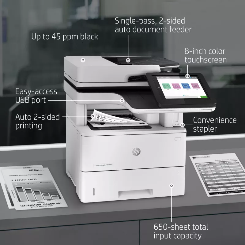Multifunkčná tlačiareň HP LaserJet Enterprise MFP M528f, laserová, monochromatická