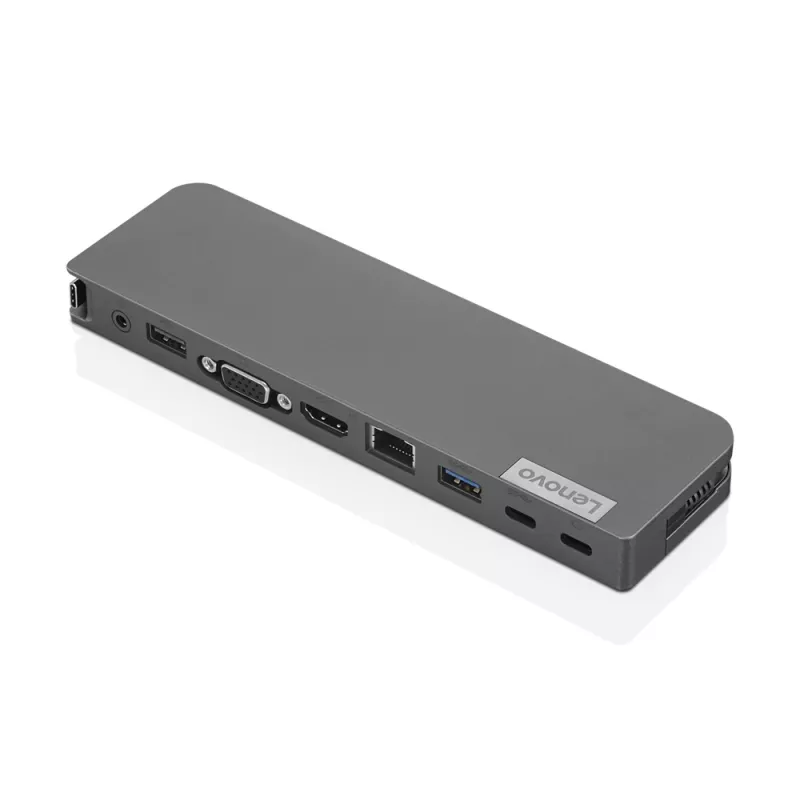 Lenovo 40AU0065EU USB-C Mini Dock, káblová dokovacia stanica, 65 W, HDMI, VGA, RJ-45, USB 3.0 (USB 3.2 Gen 1), USB-A, čierna