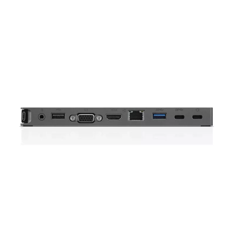 Lenovo 40AU0065EU USB-C Mini Dock, káblová dokovacia stanica, 65 W, HDMI, VGA, RJ-45, USB 3.0 (USB 3.2 Gen 1), USB-A, čierna