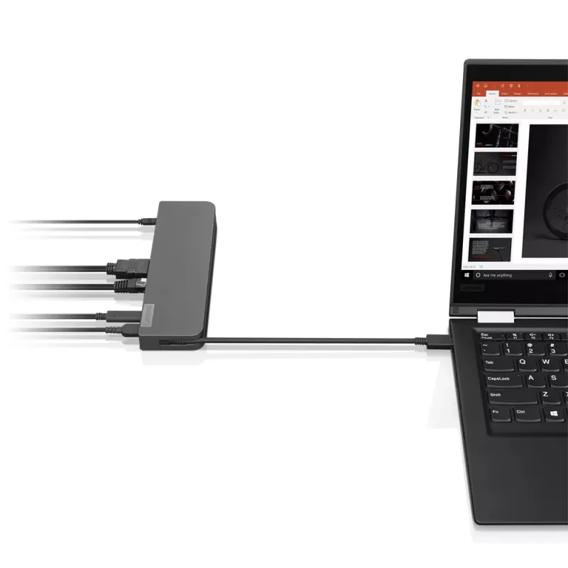 Lenovo 40AU0065EU USB-C Mini Dock, káblová dokovacia stanica, 65 W, HDMI, VGA, RJ-45, USB 3.0 (USB 3.2 Gen 1), USB-A, čierna