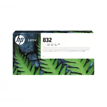 HP 832 1-liter biela latexová atramentová kazeta, HP Latex 700 W, 800 W tlačiarne, termálna atramentová tlač, Čína, Singapur, 243 mm, 64 mm, 125 mm