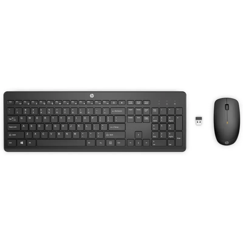 HP 235 bezdrôtová kombinácia myši a klávesnice, plná veľkosť (100 %), bezdrôtová, RF Wireless, čierna, myš súčasťou