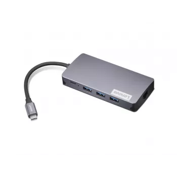 Dokovací adaptér Lenovo GX91M73946 USB-C káblový, 100 W, HDMI, VGA, 3x USB-A, čítačka SD kariet, Gigabit Ethernet, 4K@30Hz, sivý