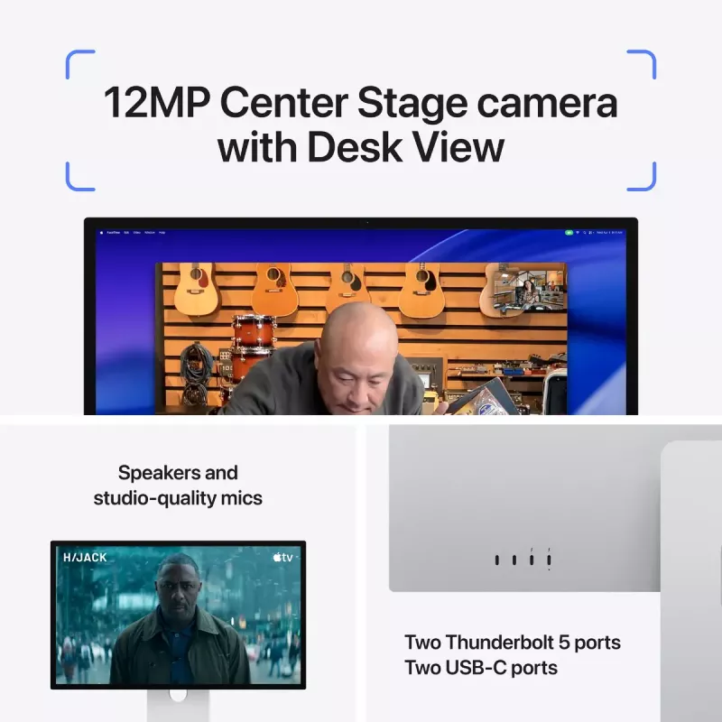 Monitor Apple Studio Display XDR — 27 inch 5K (5120×2880), LED, nanotextúrové sklo, naklápací a výškovo nastaviteľný stojan, strieborná