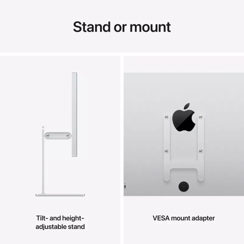 Monitor Apple Studio Display XDR — 27 inch 5K (5120×2880), LED, nanotextúrové sklo, naklápací a výškovo nastaviteľný stojan, strieborná