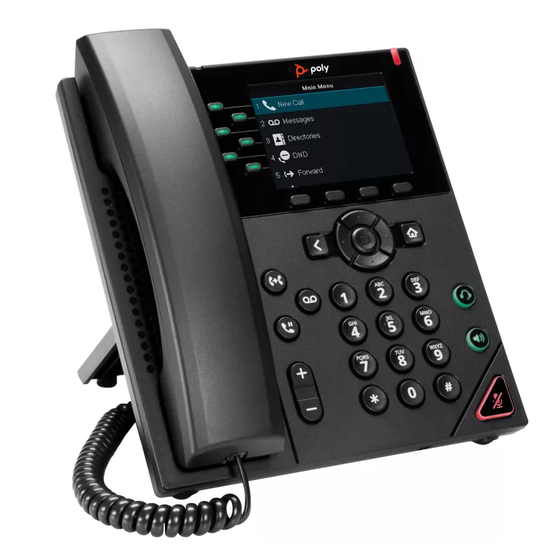 HP Poly VVX 350 6-Line IP Phone and PoE-enabled, IP Phone, čierna, Wired handset, 6 lines, LCD, 8,89 cm (3,5 palcov)