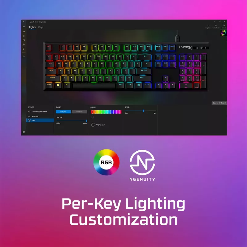 HyperX Alloy Origins PBT HX Blue – mechanická herná klávesnica