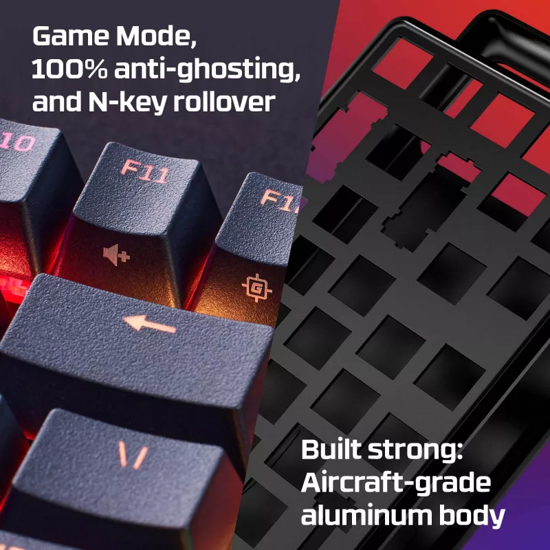 HyperX Alloy Origins Core PBT HX Aqua – mechanická herná klávesnica