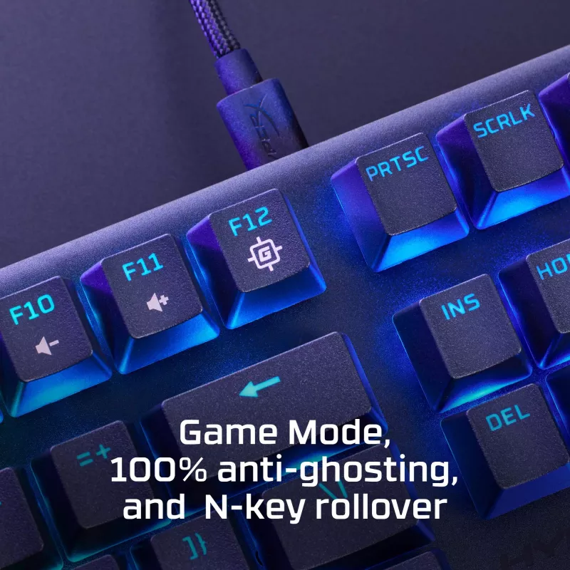 HyperX Alloy Origins Core PBT HX Aqua – mechanická herná klávesnica