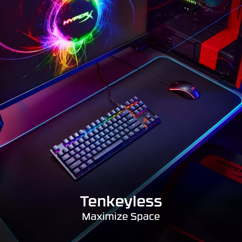HyperX Alloy Origins Core PBT HX Aqua – mechanická herná klávesnica