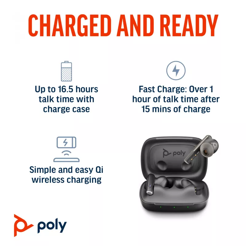 HP Poly Voyager Free 60 UC M Carbon čierne slúchadlá +BT700 USB-C adaptér +Basic Charge Case