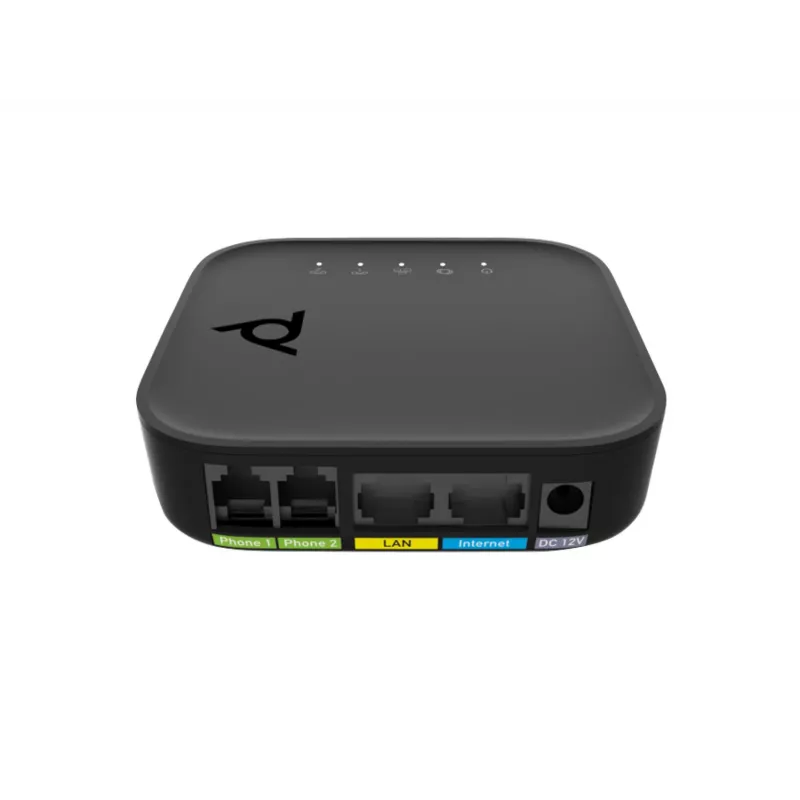 Voice-Port adaptér POLY ATA 402 2FXS VoIP adaptér s Open SIP, G.711/OPUS, jednosmerný prúd, 100–240 V AC vstup