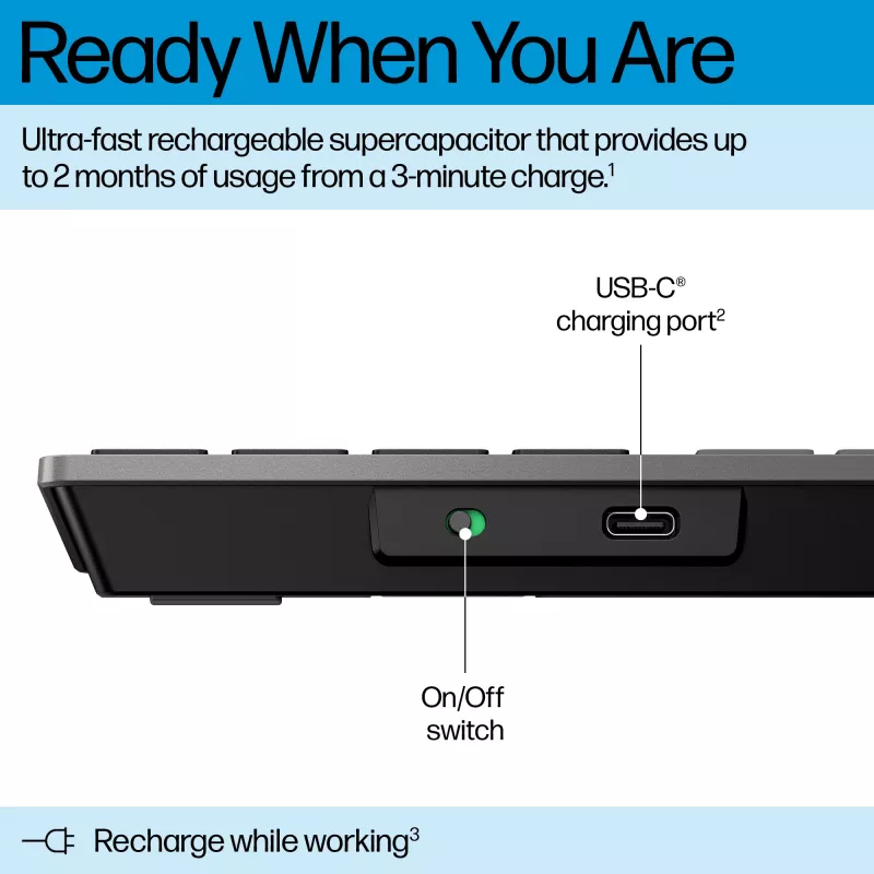 HP 720 Multi-Device nabíjateľná bezdrôtová klávesnica