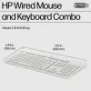 HP 225 káblová kombinácia myši a klávesnice, Full-Size (100 %), káblová, USB, biela, myš súčasťou