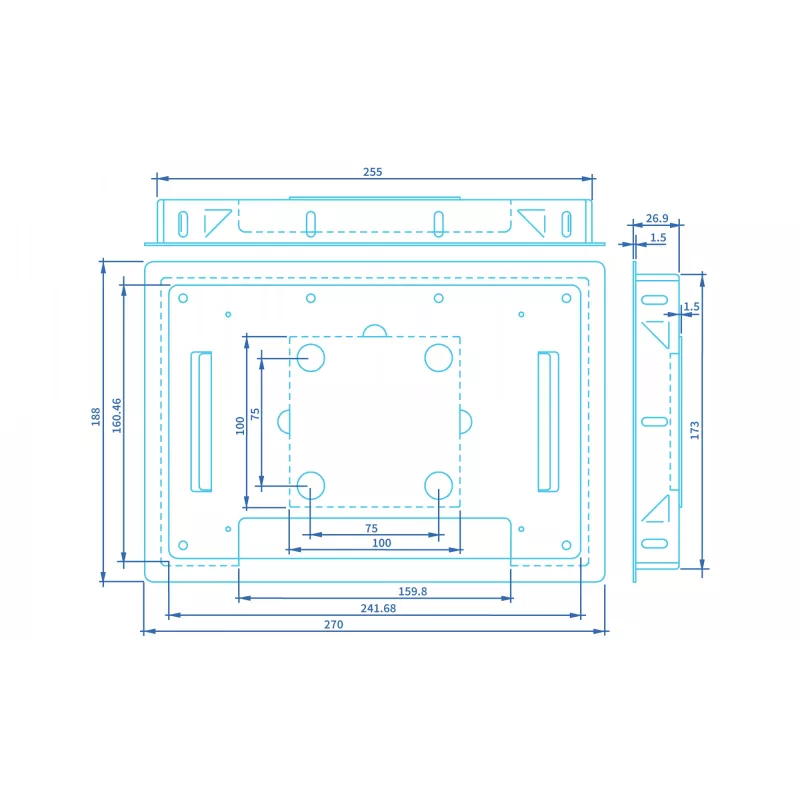 ProDVX FM-10S — čierny držiak monitora, 270×188×27,4 mm, 0,67 kg, 1 ks
