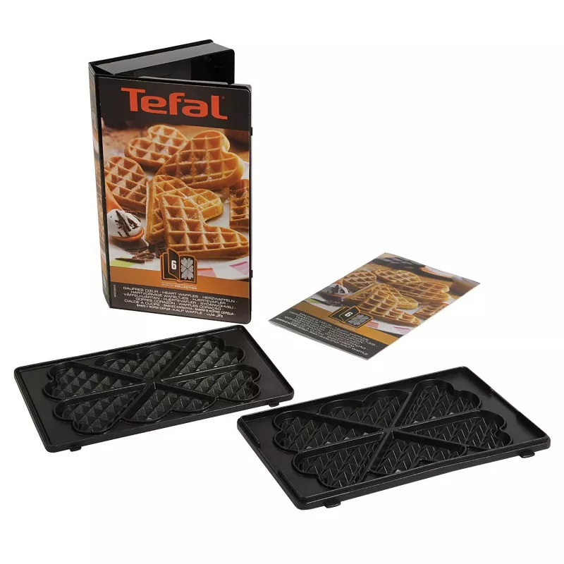 Tefal XA800612 platne na vafle v tvare srdca pre SW852 Sandwich Maker, čierna