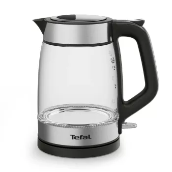 Tefal sklenená kanvica KI605830 elektrická kanvica 1,7 L 2200 W čierna, strieborná, transparentná