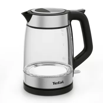 Tefal sklenená kanvica KI605830 elektrická kanvica 1,7 L 2200 W čierna, strieborná, transparentná