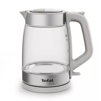 Tefal sklenená kanvica KI605B30 elektrická kanvica 1,7 L 2200 W sivá, strieborná, transparentná