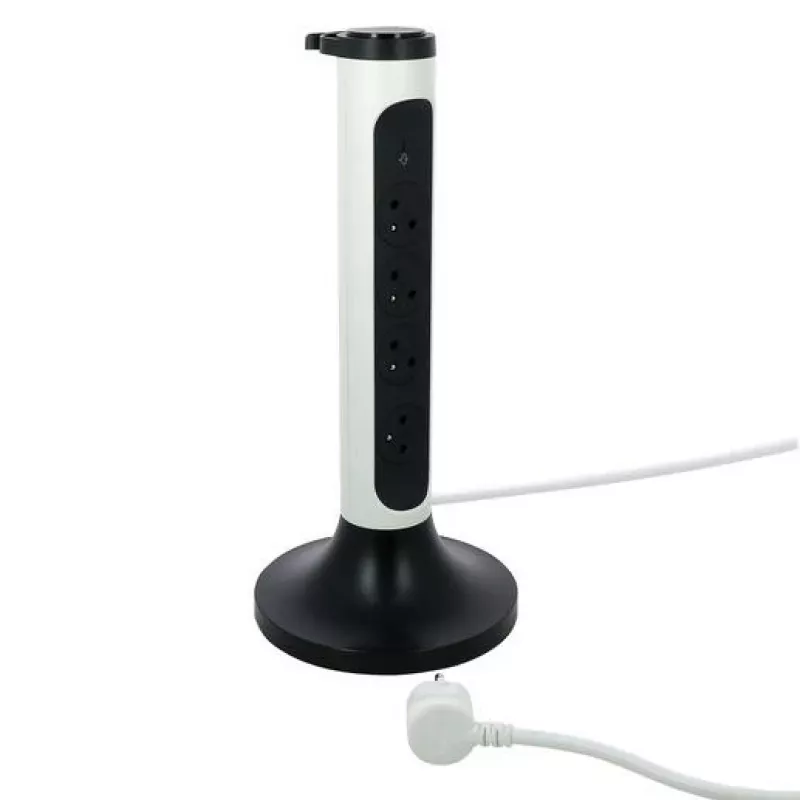 Legrand 049410 predlžovací kábel 2 m 4 AC zásuvka(y) interiér sivý, biely