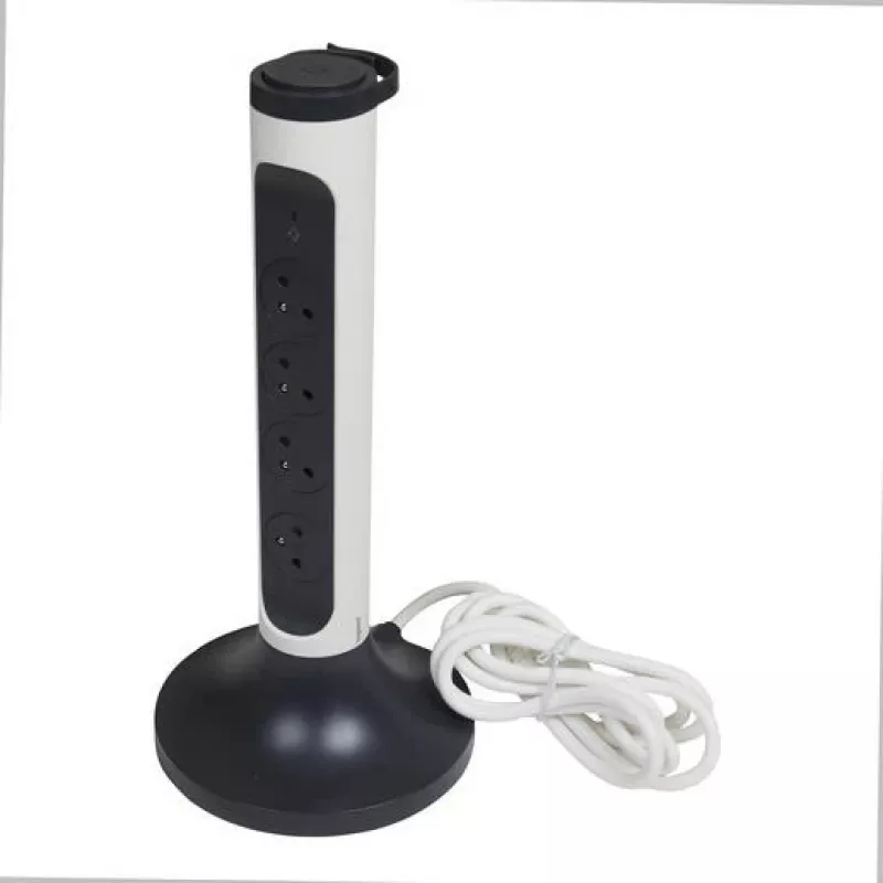 Legrand 049410 predlžovací kábel 2 m 4 AC zásuvka(y) interiér sivý, biely