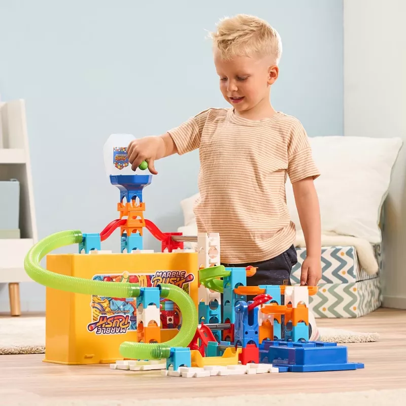 Stavebnica VTech Marble Rush M400 — 80 dielov, interaktívna guľôčková dráha