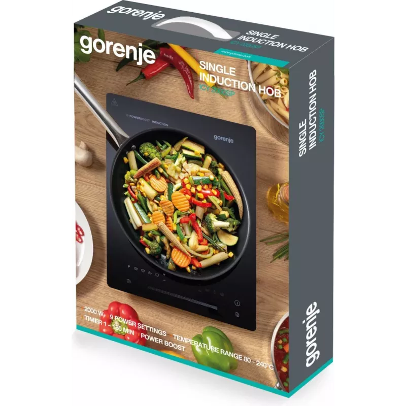 Gorenje ICY2000SP čierna pracovná doska 28 cm zónová indukčná varná doska 1 zóna