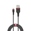 Lindy 1m zosilnený kábel USB Type-A na Lightning, 1 m, Lightning, USB A, konektor samec, konektor samec, čierny