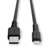 Lindy 2m zosilnený nabíjací a synchronizačný kábel USB Type-A na Lightning