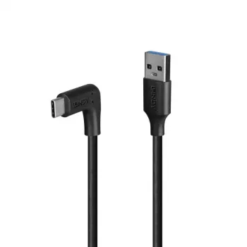 Lindy 1,5 m kábel USB 3.2 Type-A na C, 90° zahnutý, 10 Gbit/s