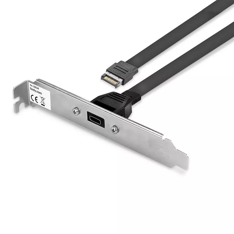 Lindy Single Port USB 3.1 Gen 2 Type C zadná záslepka, 0,45 m, USB A, konektor samec, konektor samec, 0 - 65 °C, 0 - 70 °C