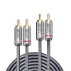 Lindy 0,5 m duálny phono audio kábel, Cromo Line, 2 x cinch, konektor samec, 2 x cinch, konektor samec, 0,5 m, antracitová