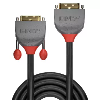 Lindy 2m predlžovací kábel DVI-D Dual Link, Anthra Line, 2 m, DVI-D, DVI-I, konektor samec, konektor samica, čierny