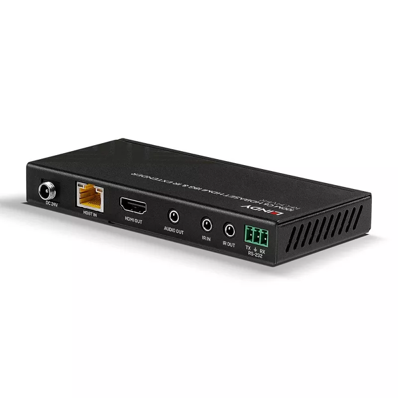 Lindy 100m Cat.6 HDMI 4K60, IR a RS-232 HDBaseT extender, prijímač