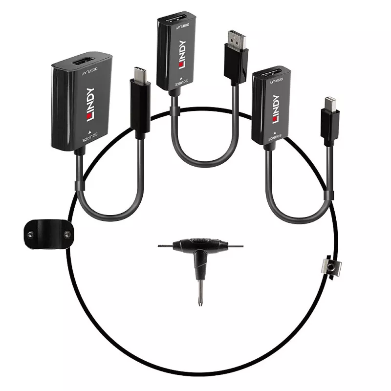 Lindy držiak konvertora USB Type-C, mDP a DisplayPort na HDMI 18G