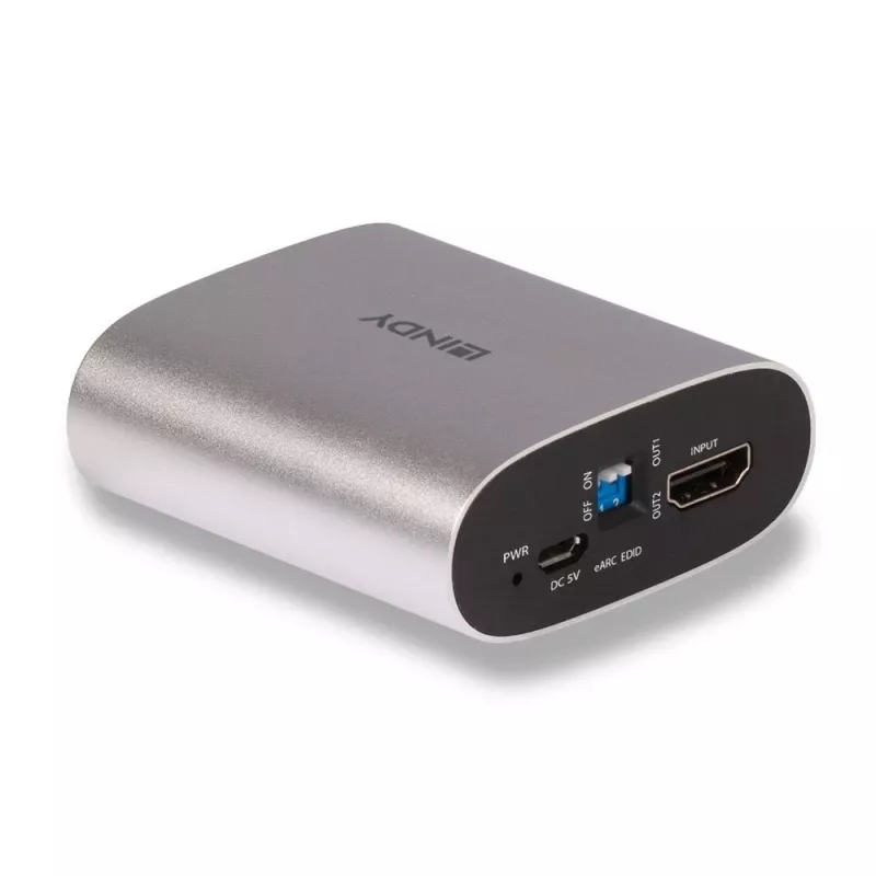Lindy 4K60 HDMI eARC extraktor, Micro-USB B, 65 mm, 70 mm, 27 mm, 83 g, 0 - 40 °C