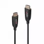 Lindy 70m optický hybridný HDMI 8K60 kábel, 70 m, HDMI typ A (Standard), HDMI typ A (Standard), 48 Gbit/s, čierna