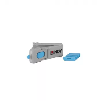 Lindy 40324 blokátor portov blokátor portov + kľúč DisplayPort modrá akrylonitril-butadién-styrén (ABS) 5 ks