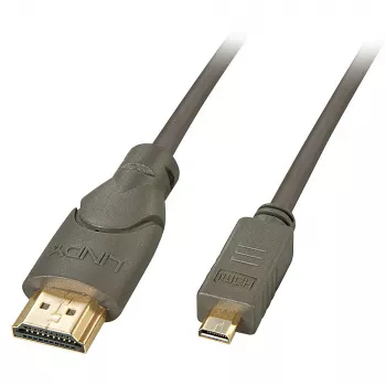 Lindy 0,5 m High Speed Micro HDMI na HDMI kábel, 0,5 m, HDMI typ A (Standard), HDMI typ D (Micro), 3D, 10,2 Gbit/s, čierna