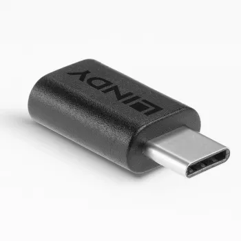 Lindy USB 3.2 Type-C na C adaptér, USB 3.2 Type-C, USB 3.2 Type-C, čierna