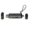 Lindy USB 3.2 Type-C a A čítačka SD/microSD kariet, MiniSD, SD, čierna, sivá, 5000 Mbit/s, USB 3.2 Gen 1 (3.1 Gen 1) Type-A/Type-C, 78,5 mm, 22,5 mm