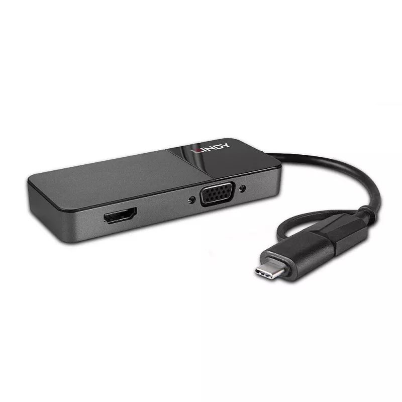 Lindy 43354 dokovacia stanica pre notebook/USB port replikátor USB 3.2 Gen 1 (3.1 Gen 1) Type-A + Type-C čierna