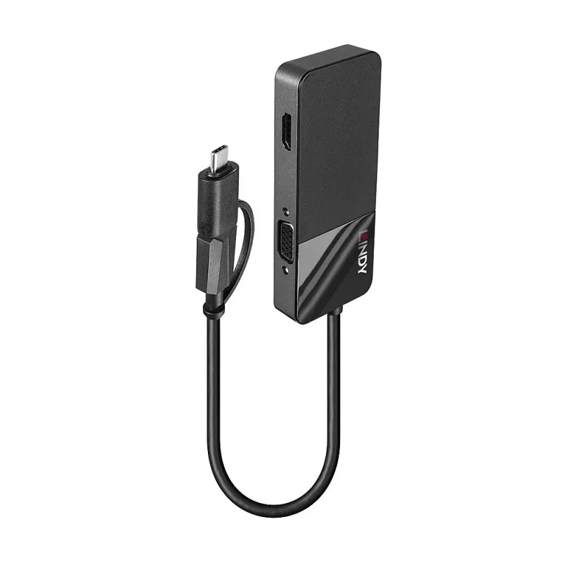 Lindy 43354 dokovacia stanica pre notebook/USB port replikátor USB 3.2 Gen 1 (3.1 Gen 1) Type-A + Type-C čierna