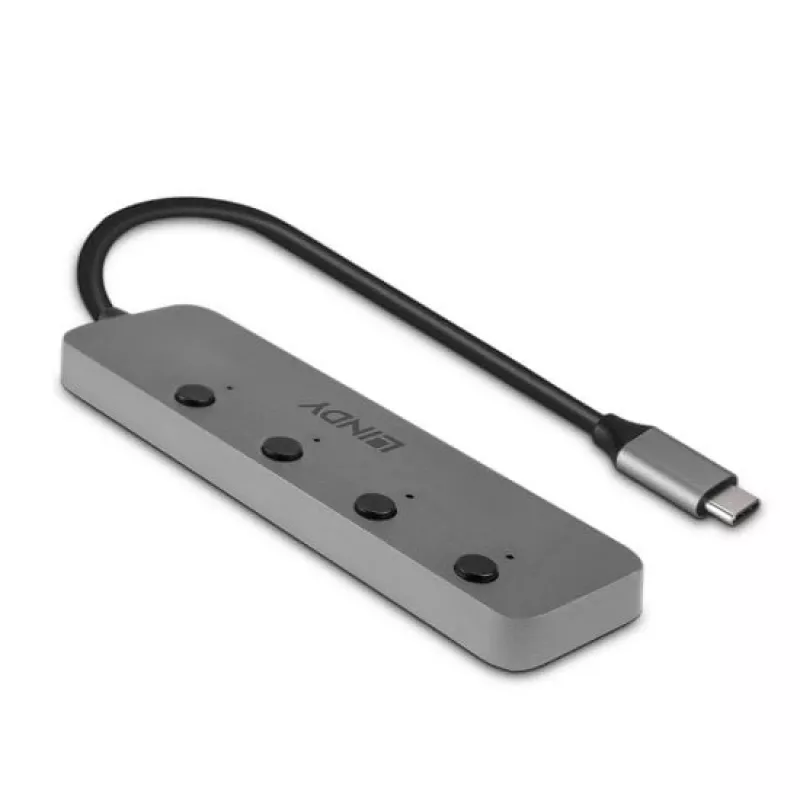 Lindy 4 port USB 3.2 typ C hub s vypínačmi