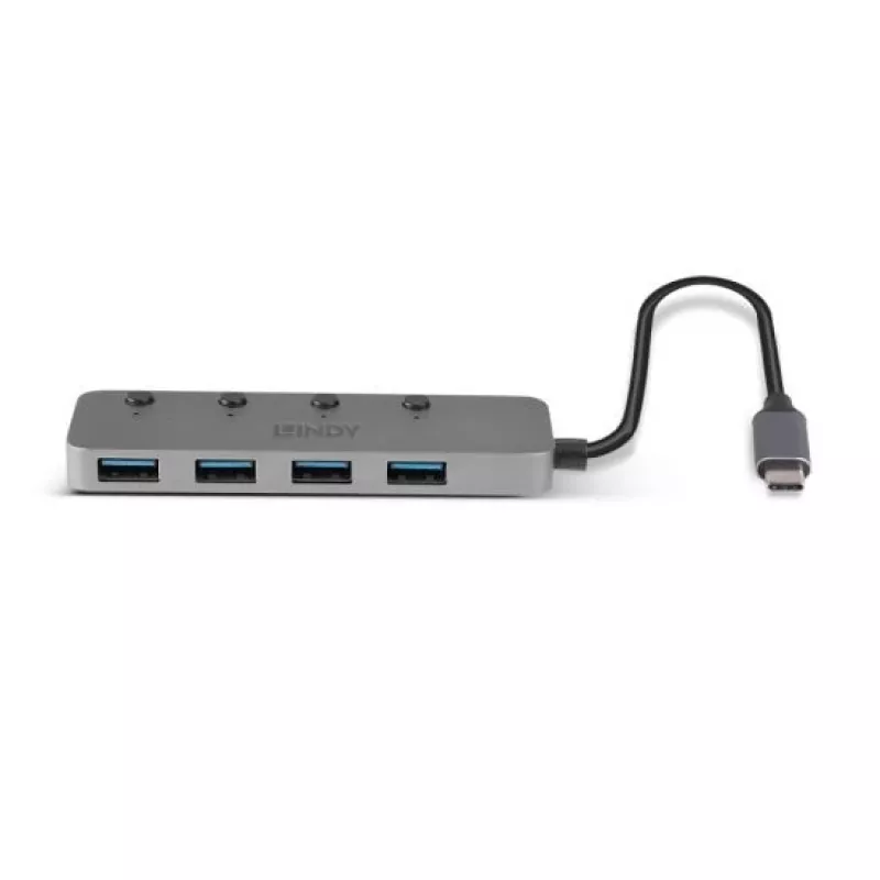 Lindy 4 port USB 3.2 typ C hub s vypínačmi