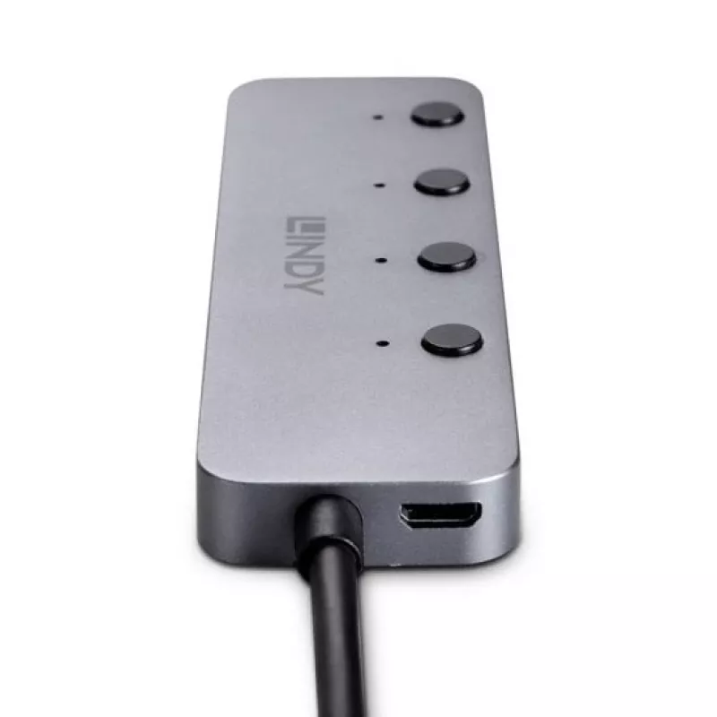 Lindy 4 port USB 3.2 typ C hub s vypínačmi