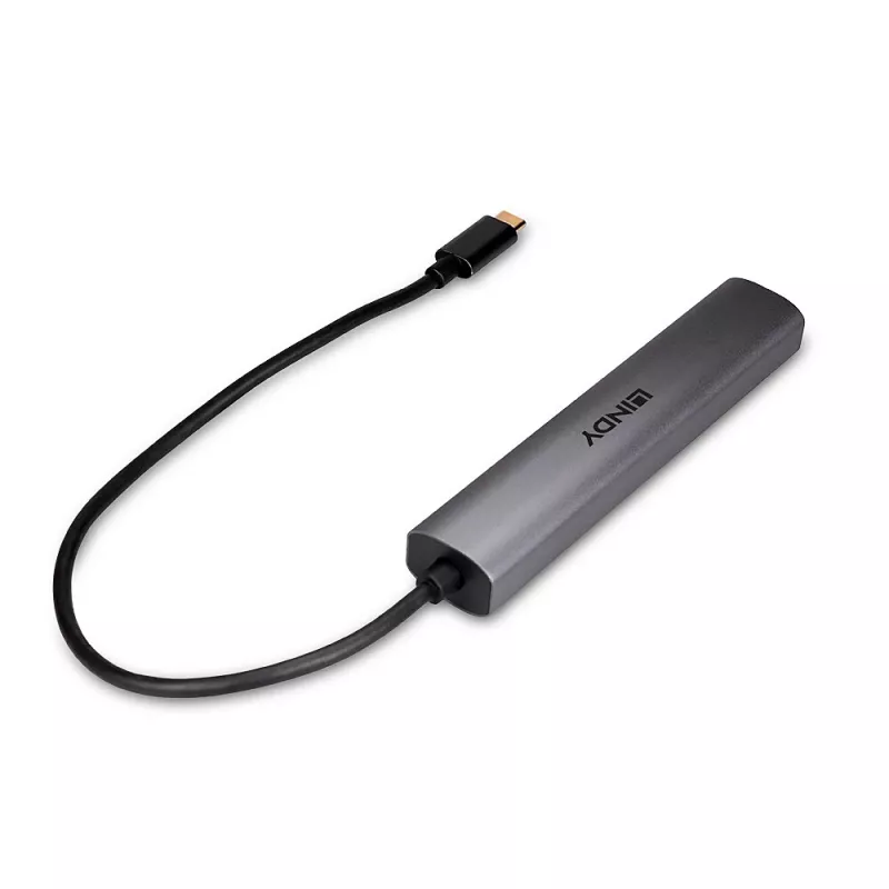 Lindy 43385 rozhranie hub USB Type-C 10000 Mbit/s sivý