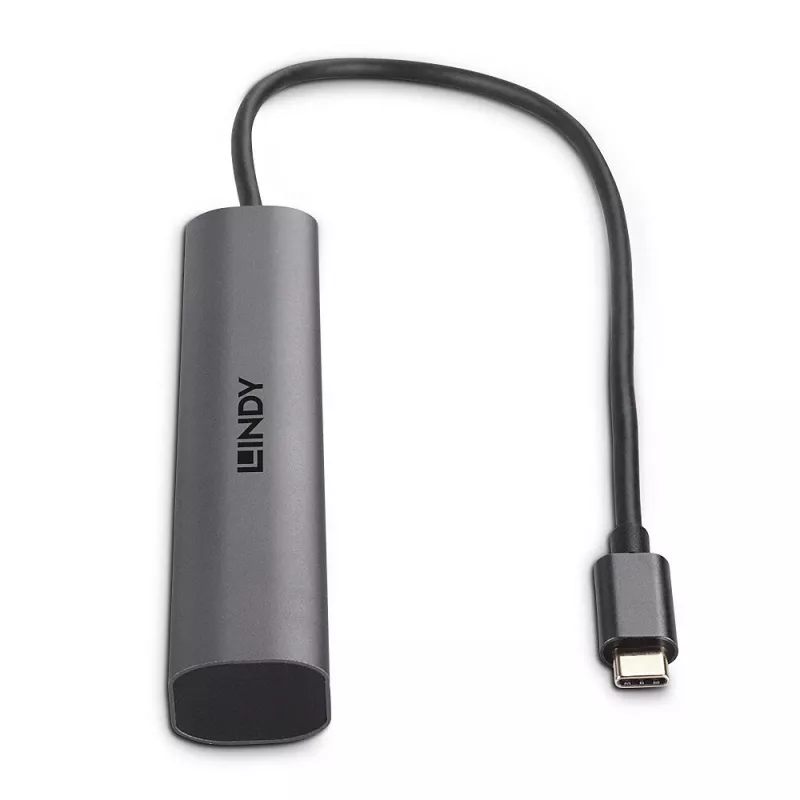 Lindy 43385 rozhranie hub USB Type-C 10000 Mbit/s sivý