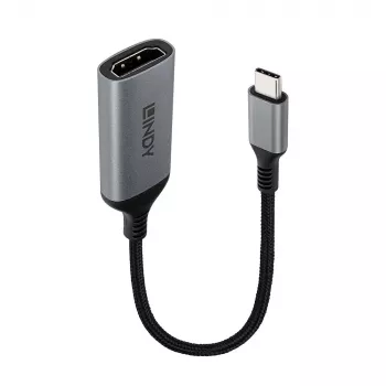 Lindy 43428 video kábel adaptér 0,15 m USB Type-C HDMI sivá