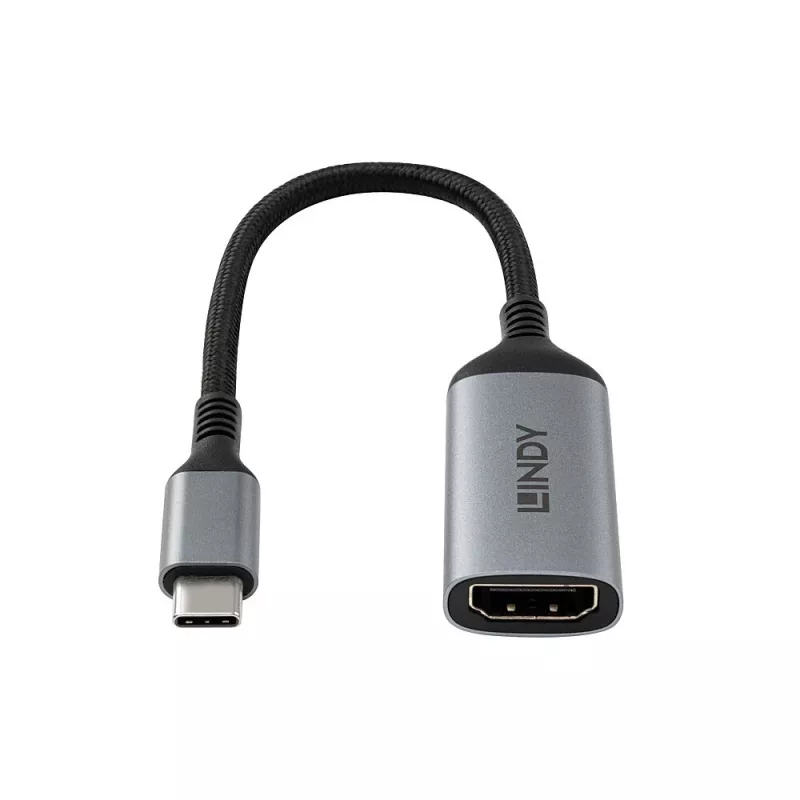 Lindy 43428 video kábel adaptér 0,15 m USB Type-C HDMI sivý